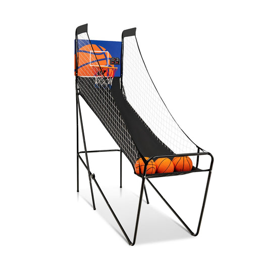 Foldable Single Shot Basketball Arcade Game with Electronic Scorer and Basketballs, Black - Gallery Canada