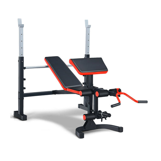 Adjustable Olympic Weight Bench for Full-body Workout and Strength Training, Black & Red - Gallery Canada