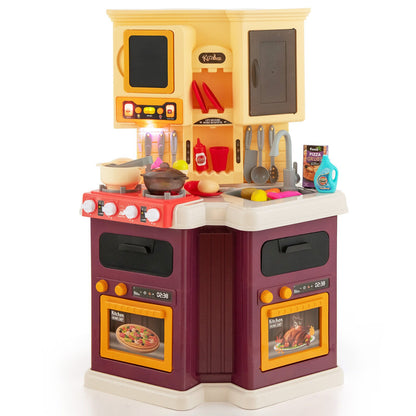 67 Pieces Kid's Kitchen Playset with Vapor and Boil Effects, Purple - Gallery Canada