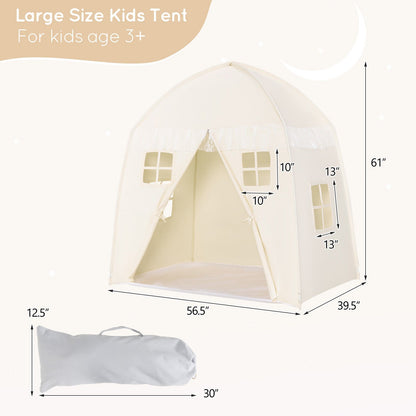 Portable Indoor Kids Play Castle Tent, White