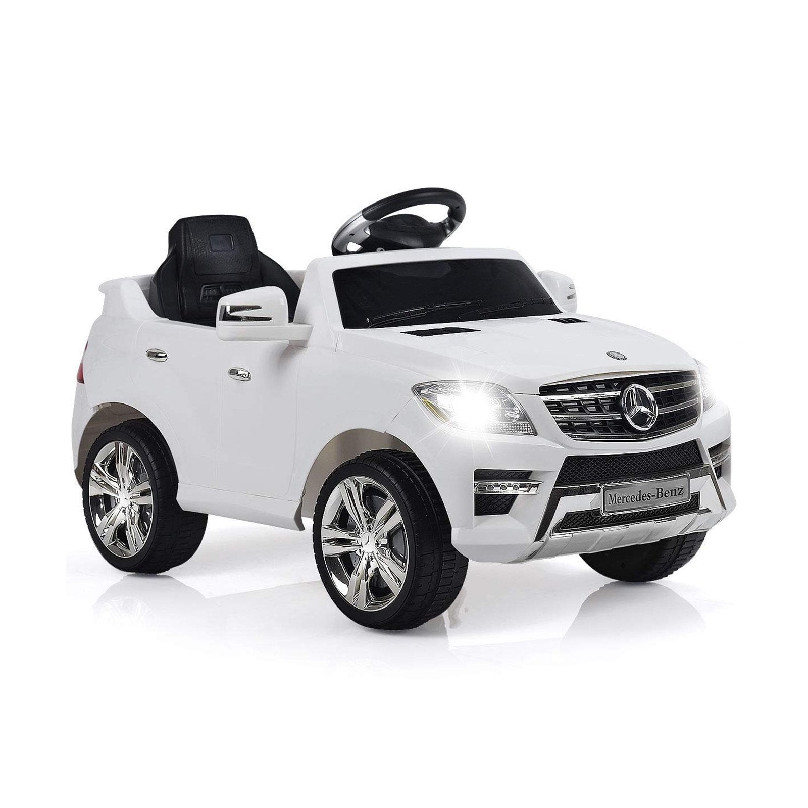 6V Mercedes Benz Kids Ride on Car with MP3+RC, White - Gallery Canada