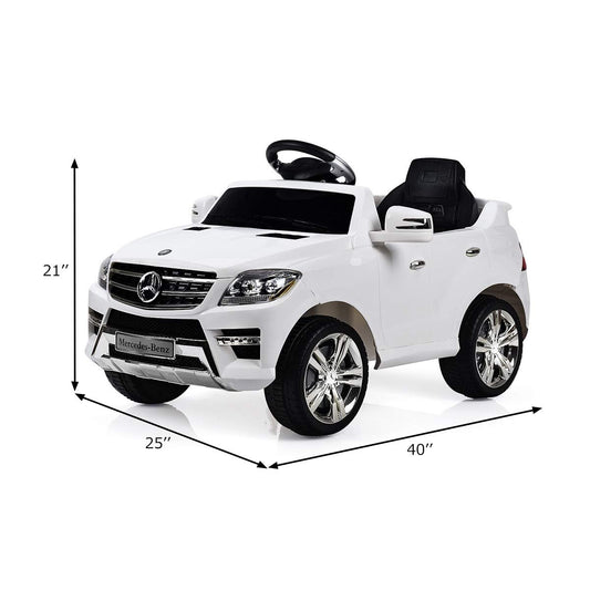 6V Mercedes Benz Kids Ride on Car with MP3+RC, White - Gallery Canada