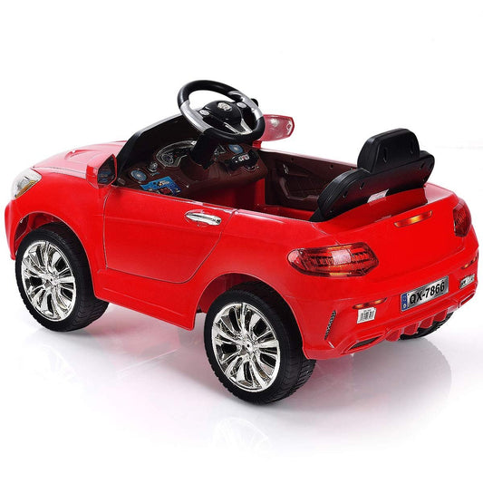 6 V Kids Ride on Car w/ RC + LED Lights + MP3- Red, Red - Gallery Canada