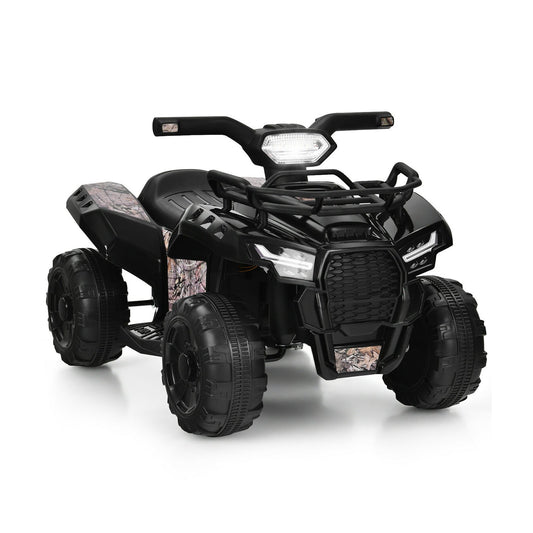 6V Kids ATV Quad Electric Ride On Car with LED Light and MP3, Black - Gallery Canada