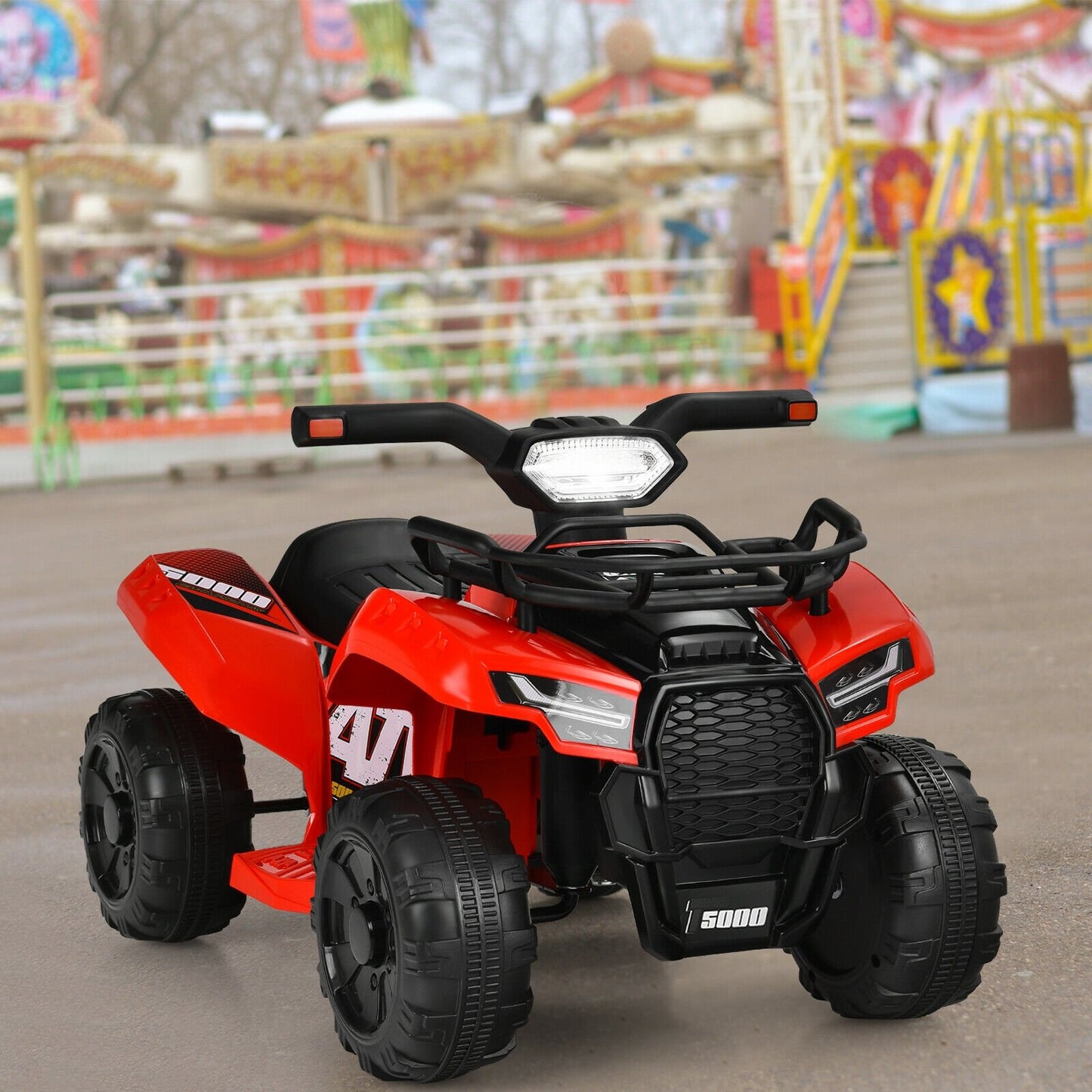 6V Kids ATV Quad Electric Ride On Car with LED Light and MP3, Red - Gallery Canada