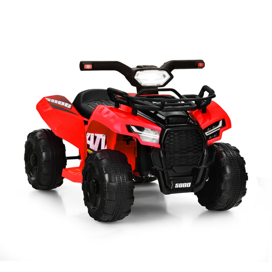 6V Kids ATV Quad Electric Ride On Car, LED Light, MP3, Red Powered Ride On Toys Red at Gallery Canada