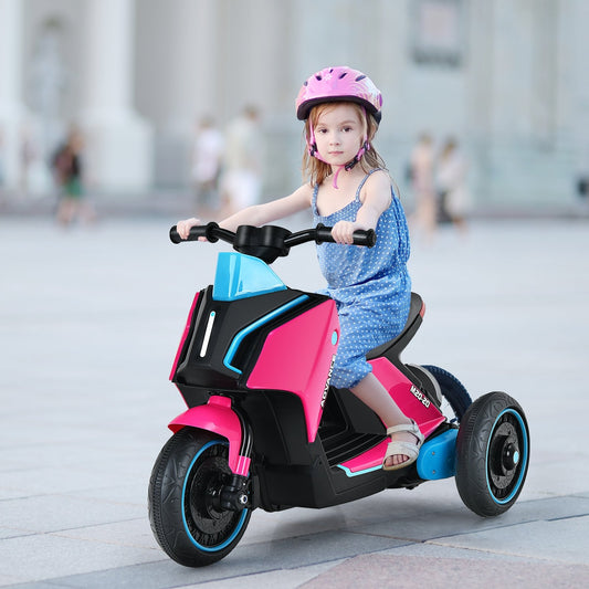 6V 3 Wheels Toddler Ride-On Electric Motorcycle with Music Horn, Pink - Gallery Canada