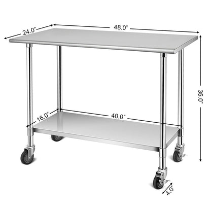 Stainless Steel Commercial Kitchen Prep & Work Table, Silver at Gallery Canada