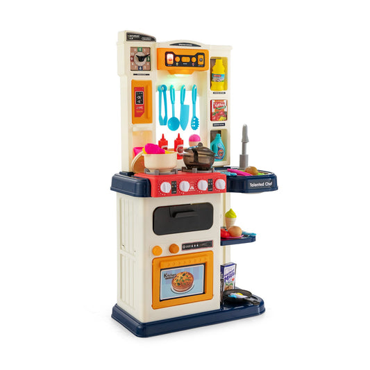 64 Pieces Realistic Kitchen Playset for Boys and Girls with Sound and Lights, Blue at Gallery Canada