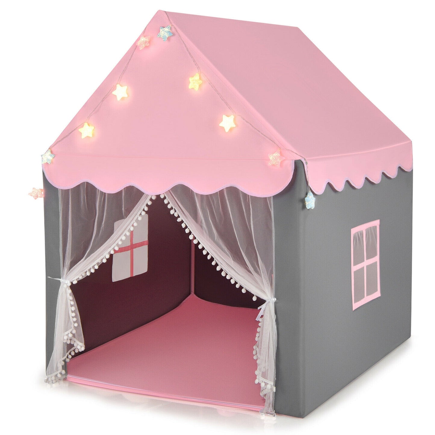 Kids Playhouse Tent with Star Lights and Mat, Pink Play Tents & Playhouse at Gallery Canada