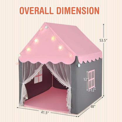 Kids Playhouse Tent with Star Lights and Mat, Pink Play Tents & Playhouse at Gallery Canada