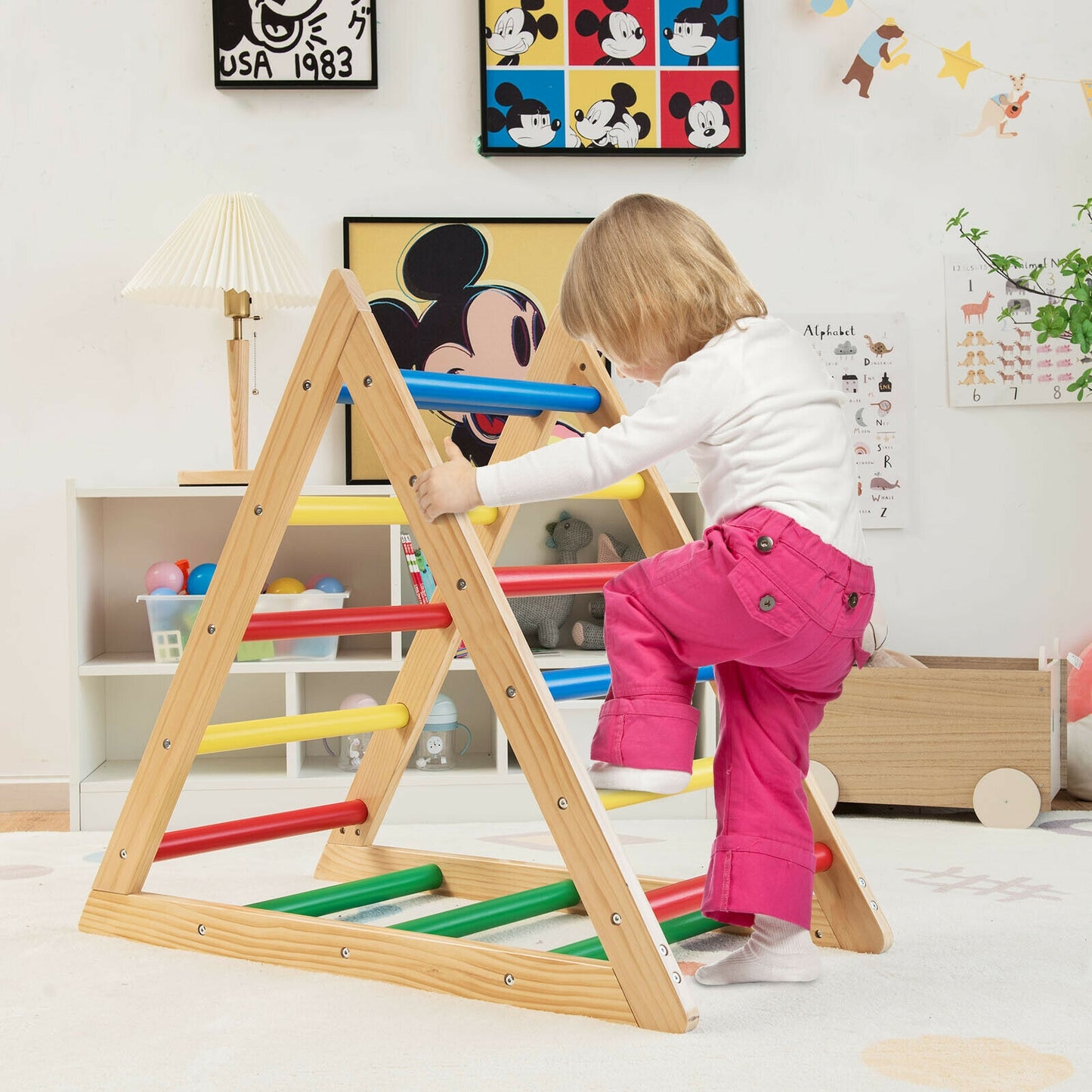 Climbing Triangle Ladder with 3 Levels for Kids, Multicolor Climbers & Slides at Gallery Canada