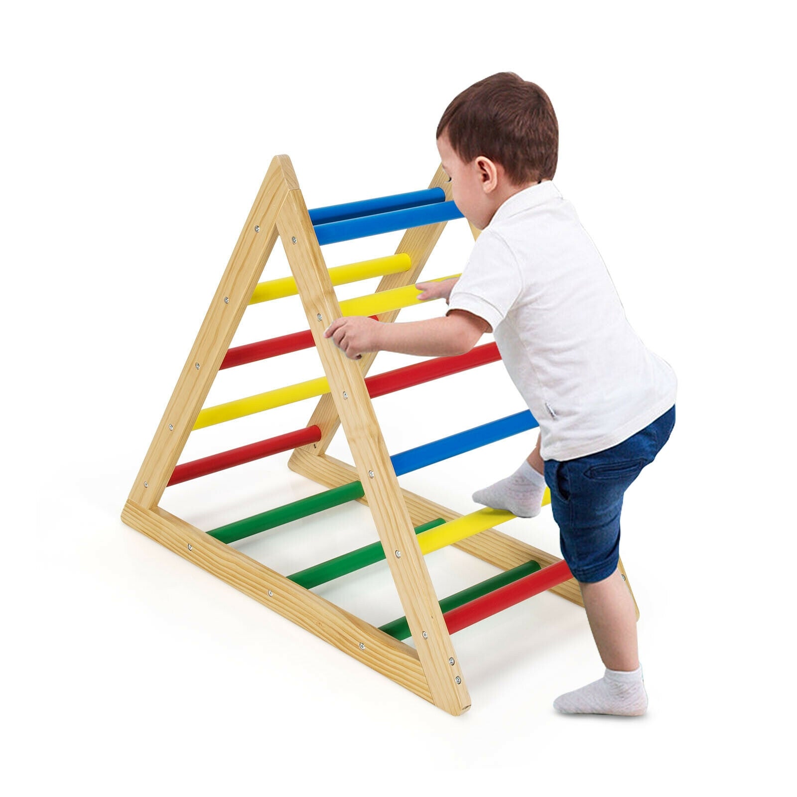 Climbing Triangle Ladder with 3 Levels for Kids, Multicolor Climbers & Slides at Gallery Canada