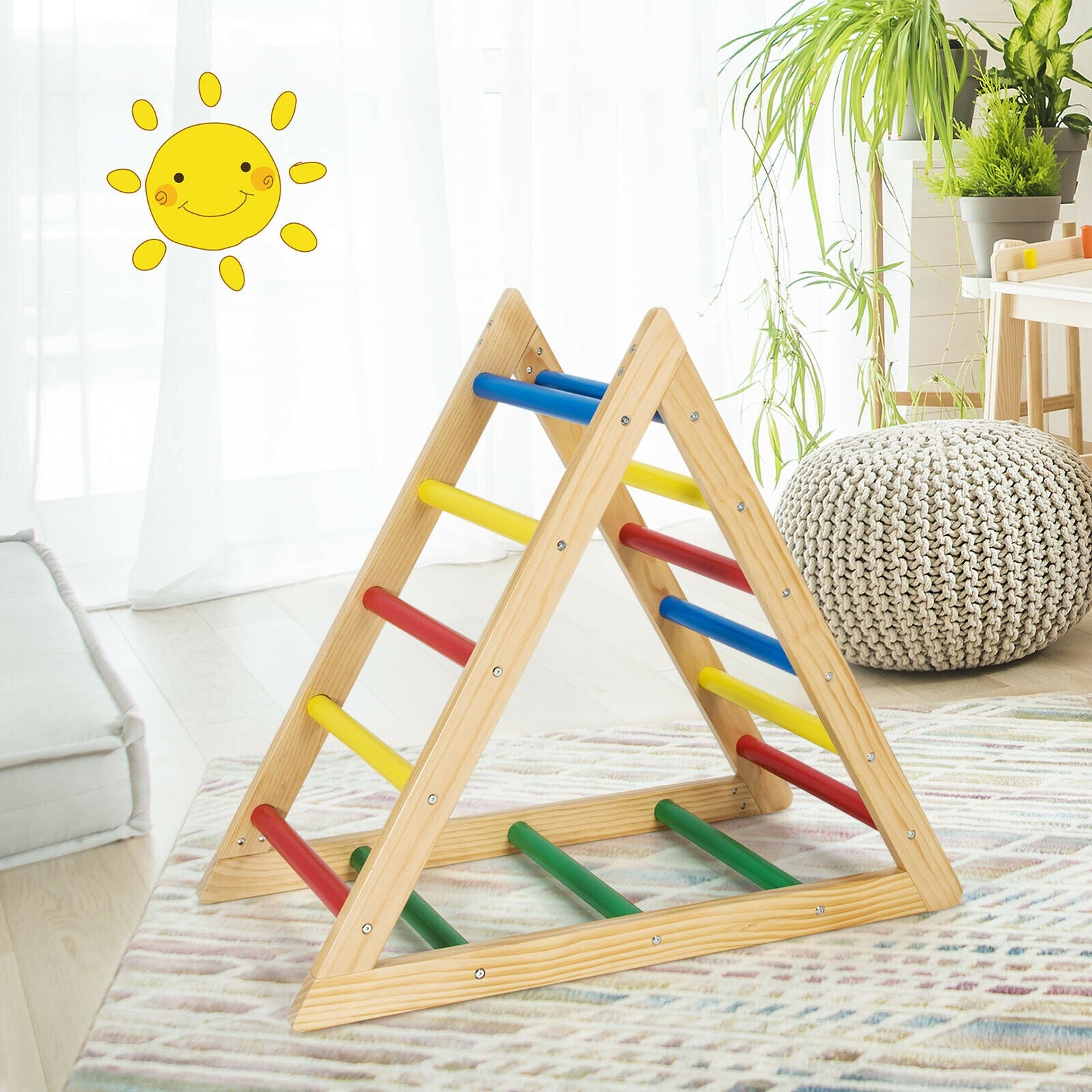 Climbing Triangle Ladder with 3 Levels for Kids, Multicolor Climbers & Slides at Gallery Canada