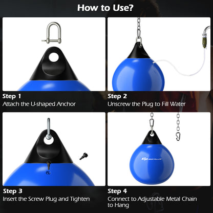 21 Inch Water Punching Bag with Adjustable Metal Chain, Blue Boxing & Martial Arts at Gallery Canada