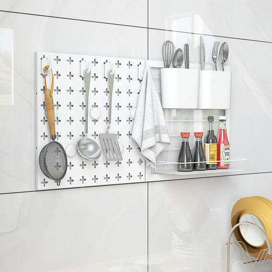 Pegboard Combination Kit Combination Wall Organizer with Magnets and Hooks, White Kitchen Organization White at Gallery Canada