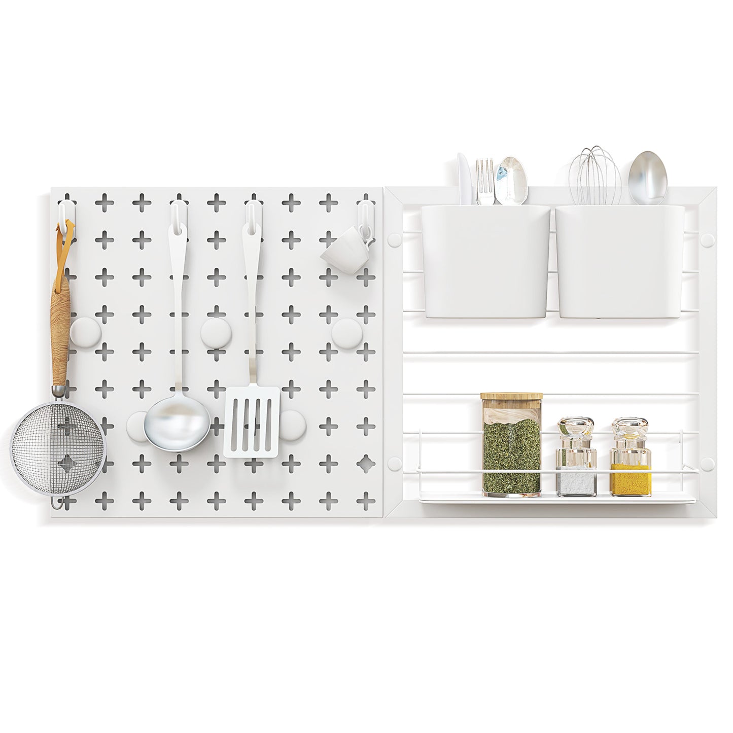 Pegboard Combination Kit Combination Wall Organizer with Magnets and Hooks, White Kitchen Organization White at Gallery Canada