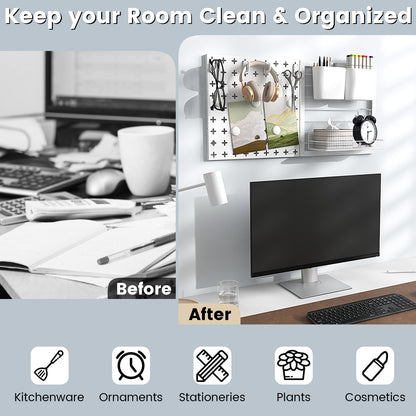 Pegboard Combination Kit Combination Wall Organizer with Magnets and Hooks, White Kitchen Organization at Gallery Canada