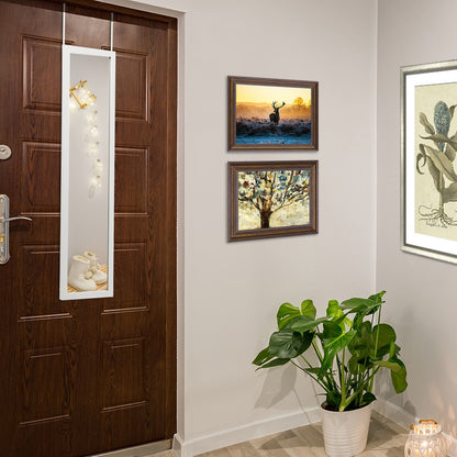 Full Length Wall Mounted Mirror with PS Frame and Explosion-proof Film, White - Gallery Canada