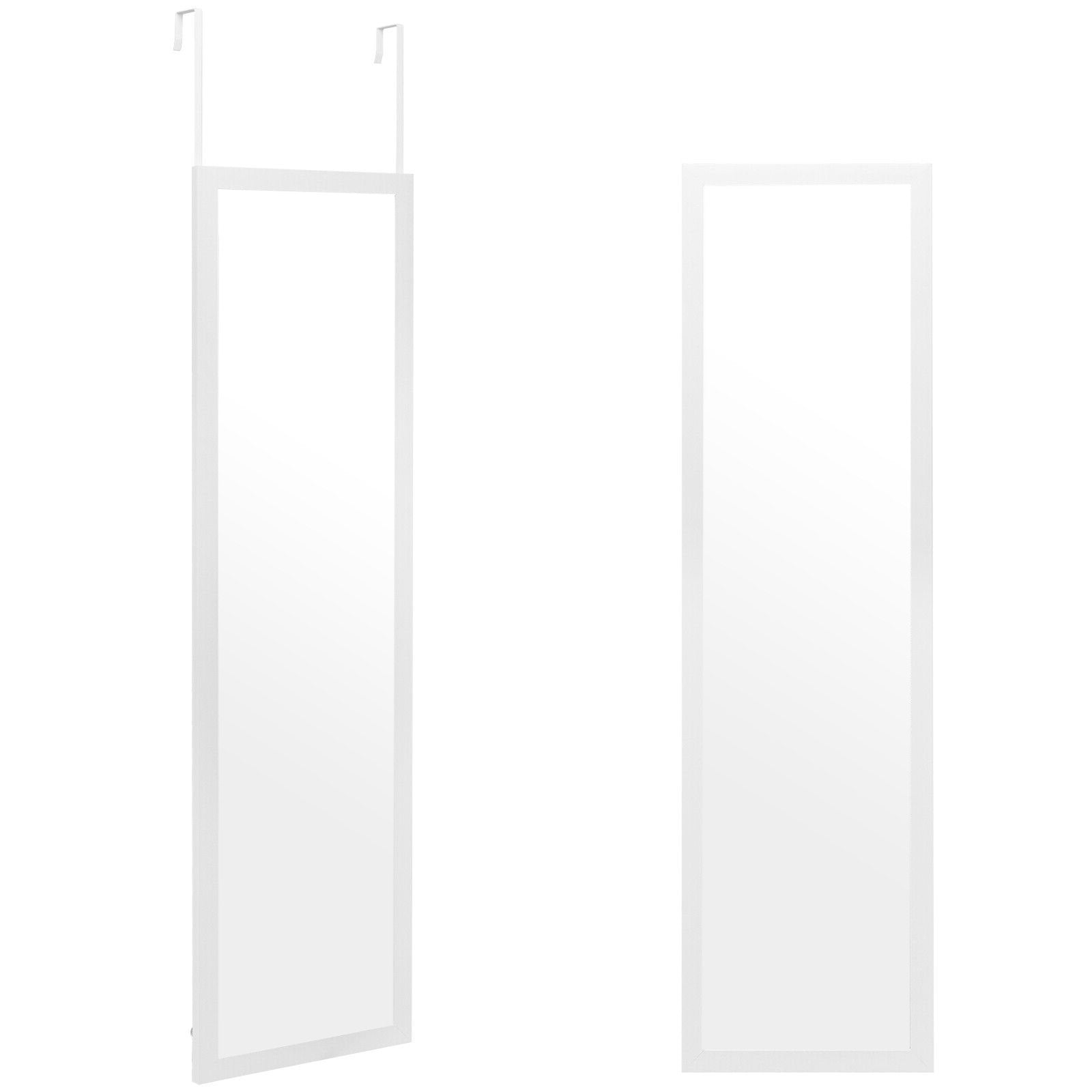Full Length Wall Mounted Mirror with PS Frame and Explosion-proof Film, White - Gallery Canada