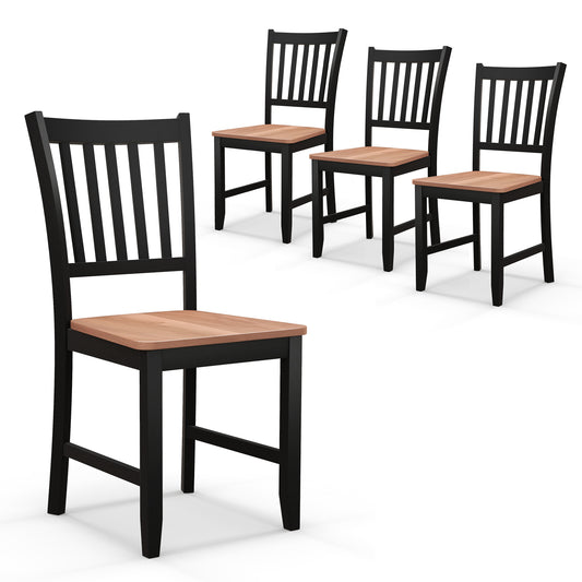 Set Of 4 Dining Chairs, Spindle Back, Wooden Legs, Black Dining Chairs Black at Gallery Canada
