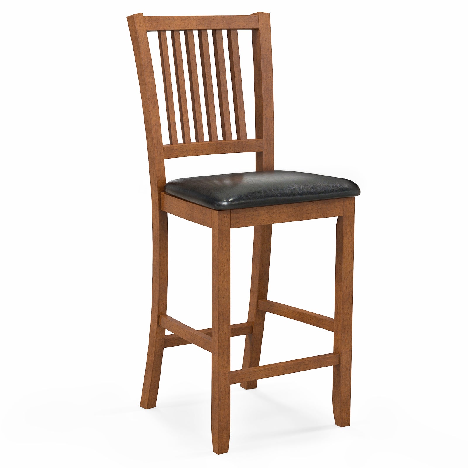 2-Piece Bar Chair Set Counter Height Bar Stool with Backrest, Walnut Bar Stools at Gallery Canada