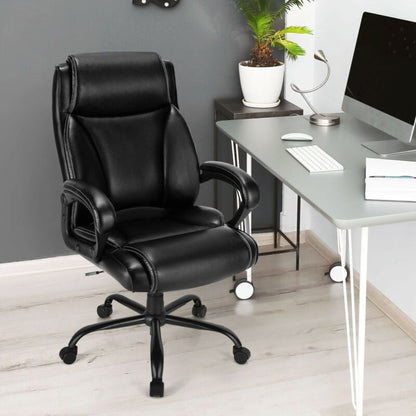400 Pounds Big and Tall Adjustable High Back Leather Office Chair - Gallery Canada