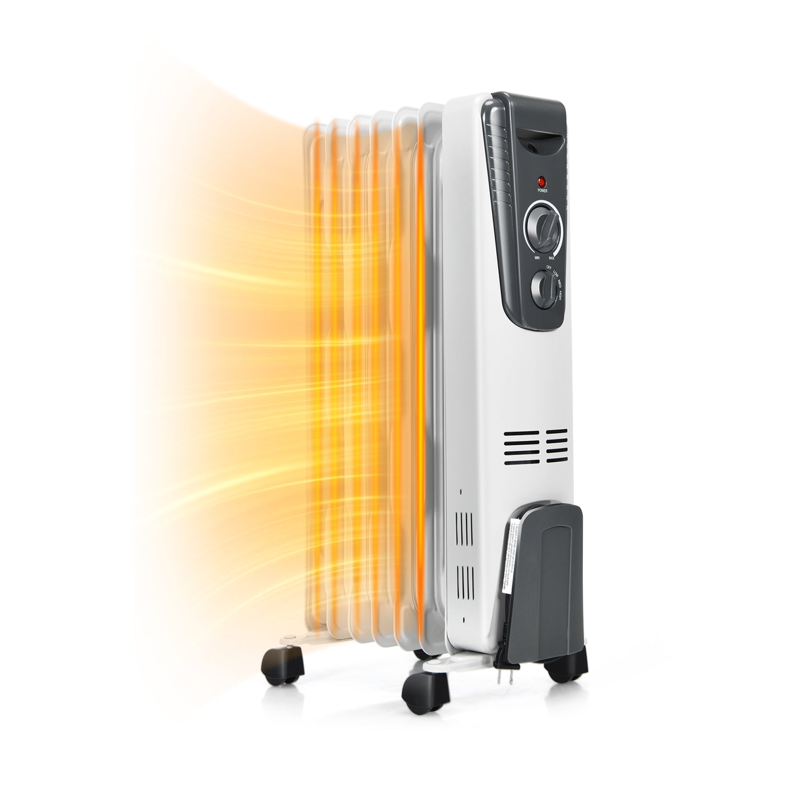 1500W Electric Space Heater with Adjustable Thermostat, White Space Heaters White at Gallery Canada