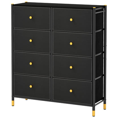 Floor Dresser Storage Organizer with 5/6/8 Drawers with Fabric Bins and Metal Frame-8-Drawer, Black Dressers & Chests at Gallery Canada