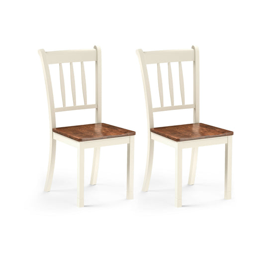 Solid Wood Dining Chairs, 2 Pieces, White Dining Chairs White at Gallery Canada