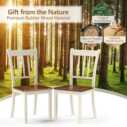 2 Pieces Solid Whitesburg Spindle Back Wood Dining Chairs, White Dining Chairs at Gallery Canada