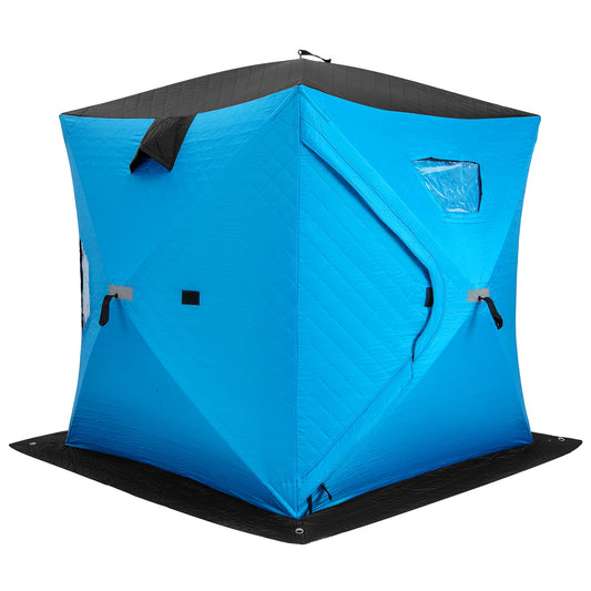 Portable 2 Person Ice Shanty with Cotton Padded Walls, Blue - Gallery Canada