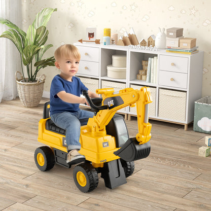 Licensed Caterpillar Kids Ride-On Digger, Yellow
