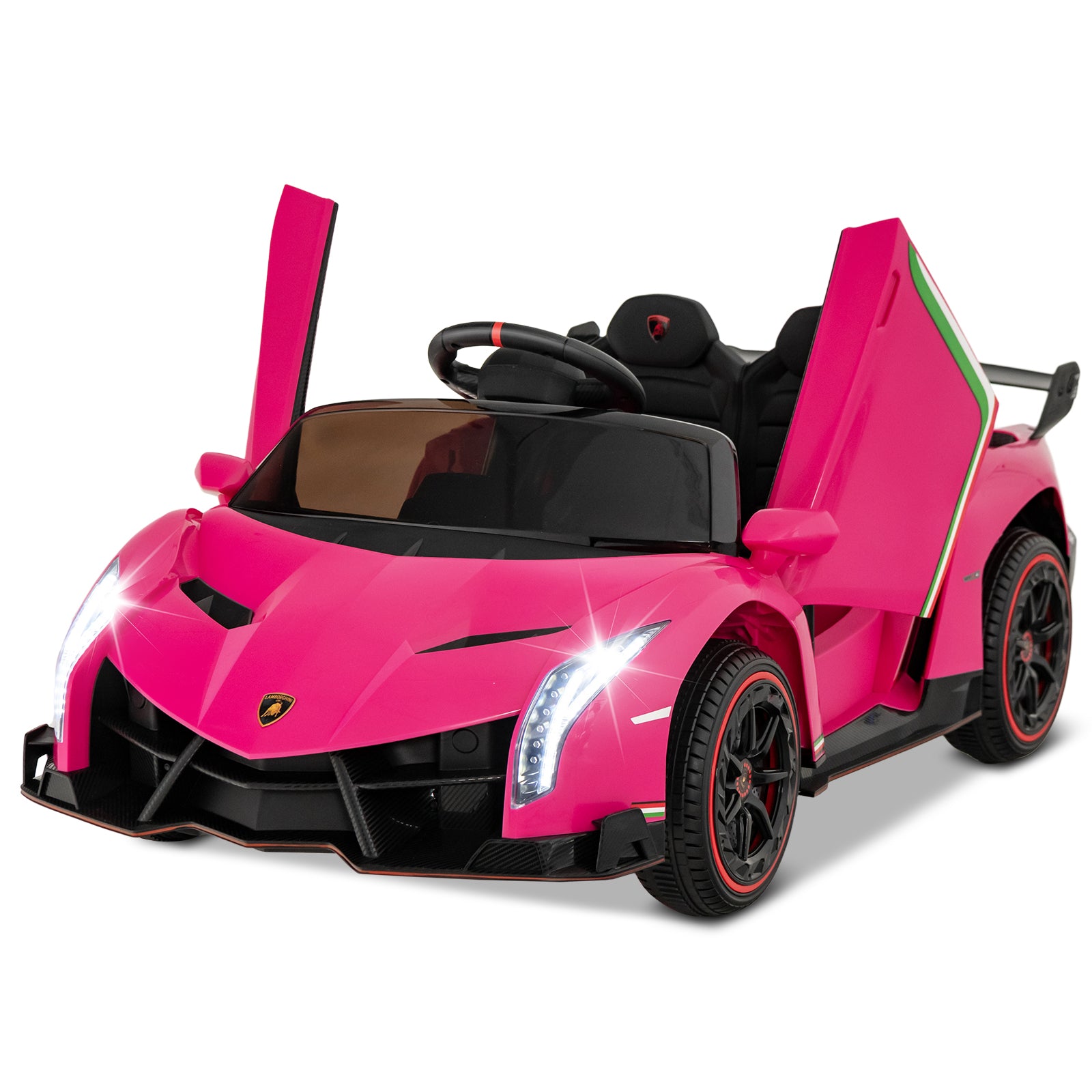12V Licensed Lamborghini 4WD Kids Ride-on Sports Car with 2.4G Remote, Pink Powered Ride On Toys at Gallery Canada