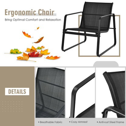 3 Piece Patio Bistro Set, Glass Top Table, Black Patio Conversation Sets at Gallery Canada