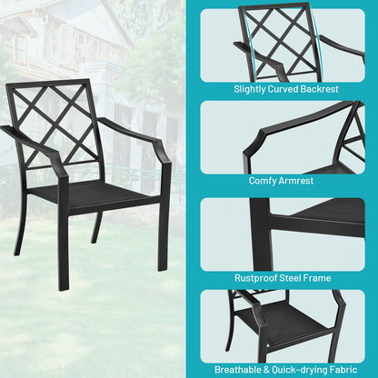 4 Piece Outdoor Dining Set, Rustproof Steel Frame, Removable Cushions, Beige Patio Dining Chairs at Gallery Canada