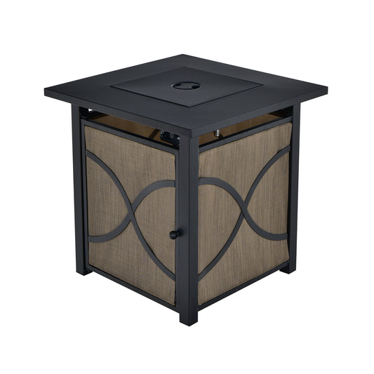 25 Inch 40000 BTU Propane Fire Pit Table, With Lid And Fire Glass, Multicolor Fire Pits Multicolor at Gallery Canada