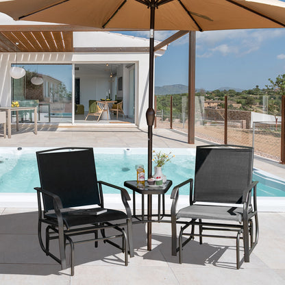 Double Swing Glider Rocker Chair Set, Black Patio Conversation Sets at Gallery Canada