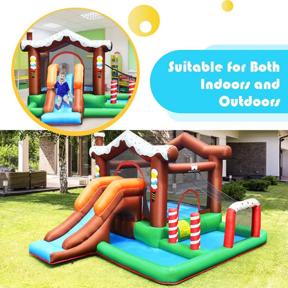 Outdoor Indoor Inflatable Kids Bounce House with 480W Air Blower, Multicolor - Gallery Canada
