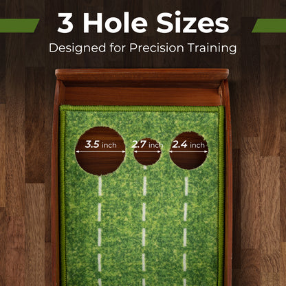 Golf Putting Mat Practice Training Aid with Auto Ball Return and 3 Hole Sizes, Green Golf at Gallery Canada