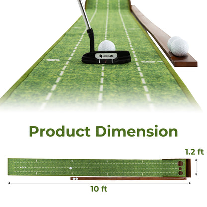 Golf Putting Mat Practice Training Aid with Auto Ball Return and 3 Hole Sizes, Green Golf at Gallery Canada