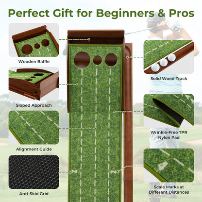 Golf Putting Mat Practice Training Aid with Auto Ball Return and 3 Hole Sizes, Green Golf at Gallery Canada