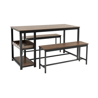 3-Piece Dining Table Set For 4 With Wine Rack, Brown Dining Room Sets at Gallery Canada
