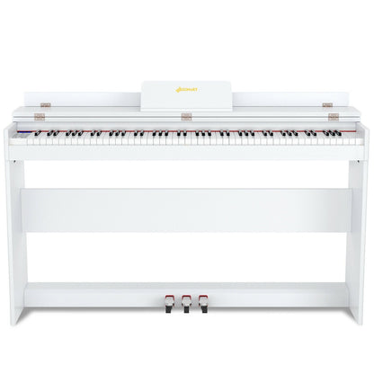 88 Key Full Size Electric Piano Keyboard with Stand 3 Pedals MIDI Function, White at Gallery Canada