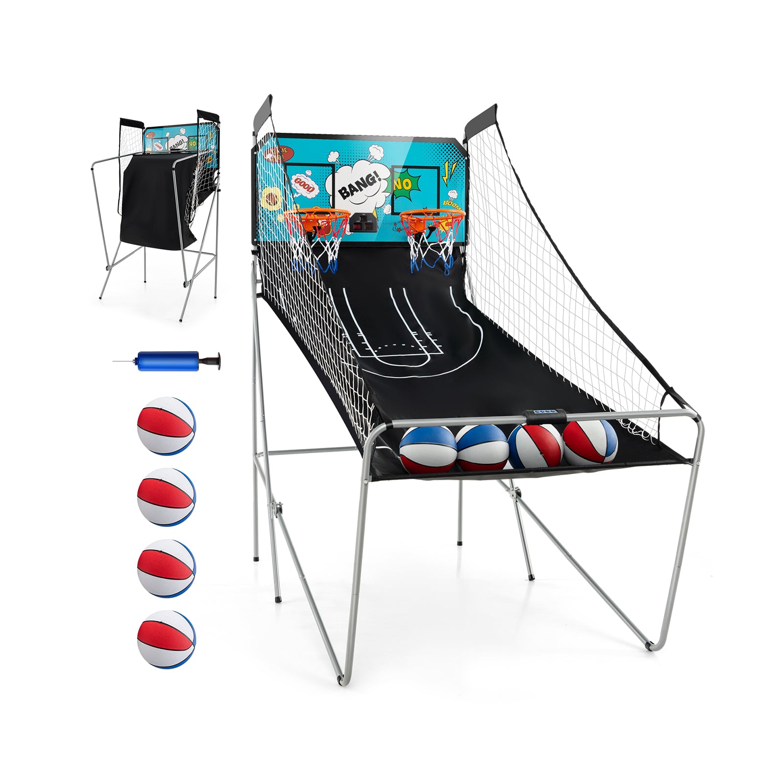 Dual Shot Basketball Arcade Game with 8 Game Modes and 4 Balls, Green Game Room at Gallery Canada