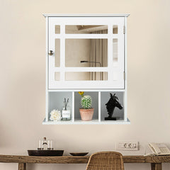 Wall Mounted and Mirrored Bathroom Cabinet, White - Gallery Canada