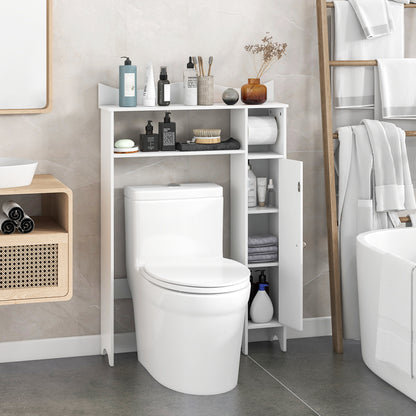 Wood Over Toilet Space Saver, Paper Holder And Shelf, White Bathroom Etagere at Gallery Canada