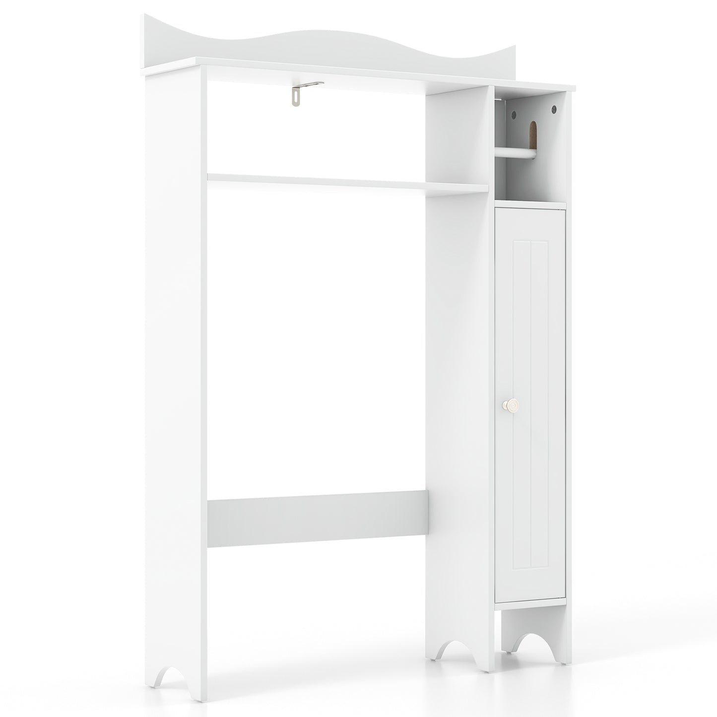 Wood Over Toilet Space Saver, Paper Holder And Shelf, White Bathroom Etagere at Gallery Canada