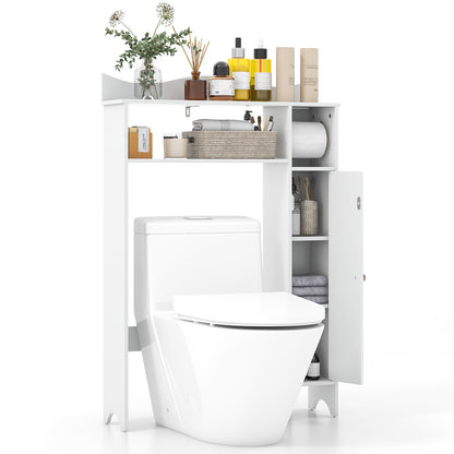 Wood Over Toilet Space Saver, Paper Holder And Shelf, White Bathroom Etagere at Gallery Canada