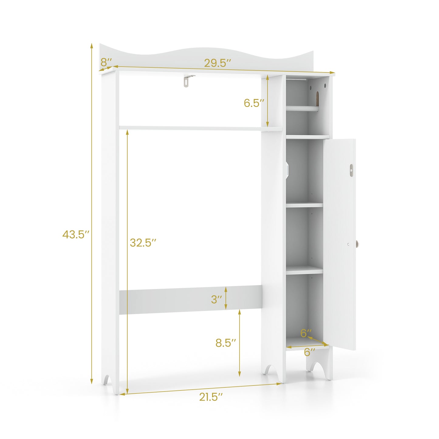 Wood Over Toilet Space Saver, Paper Holder And Shelf, White Bathroom Etagere at Gallery Canada